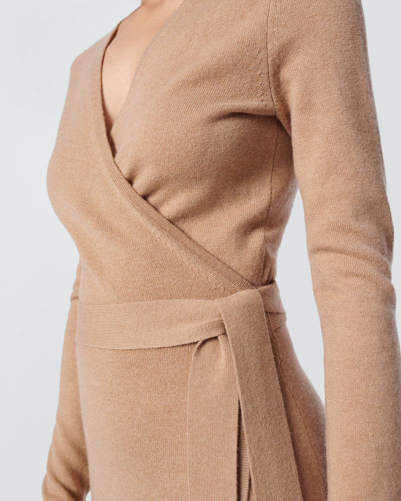 Astrid Wool-Cashmere Wrap Dress