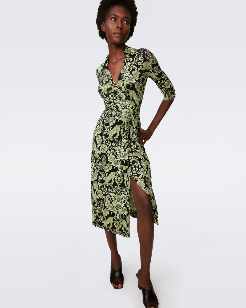 Abigail Silk Jersey Midi Wrap Dress